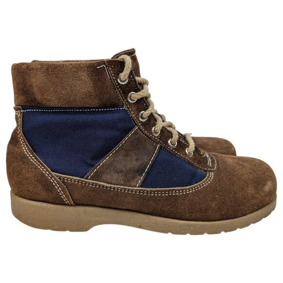 Vintage Red‎ Wing Steel Toe Boots SuperSole Size 8 D Brown Blue - RARE main image 12